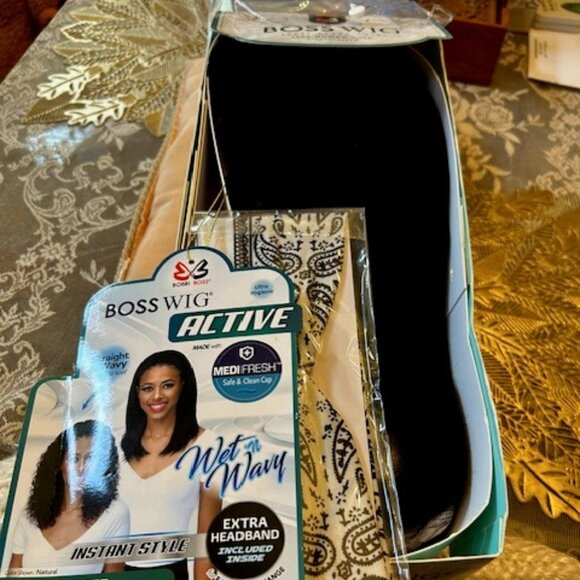 Bobbi Boss SALLI 100% Unprocessed Human Hair Natural Wet & Wavy with Headband - Picture 1 of 11